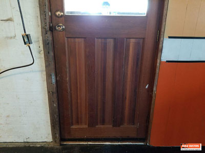 Hidden mold on wooden door