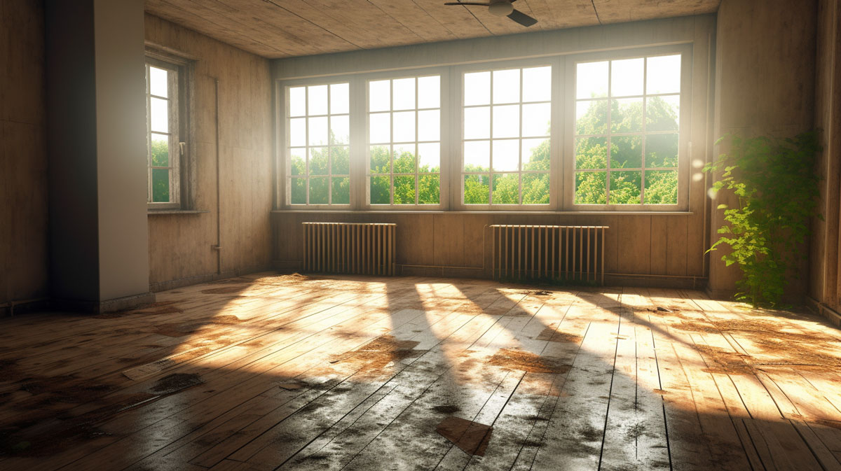An image of a well-ventilated room with plenty of direct sunlight to prevent mold growth