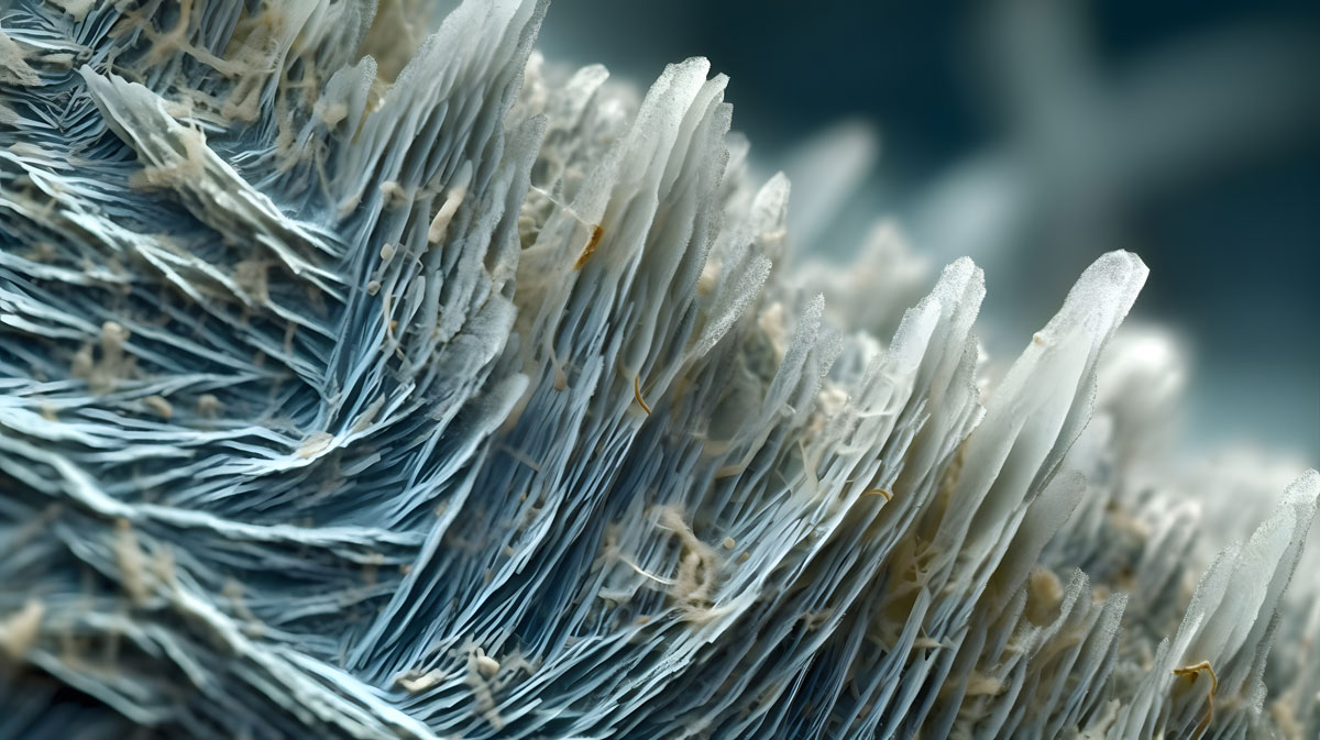 actinolite asbestos microscopic view