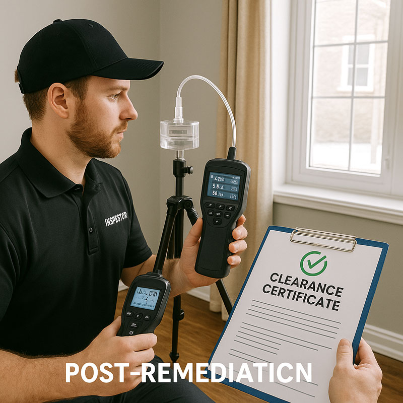 Post-remediation verification testing and clearance documentation for Beaconsfield properties