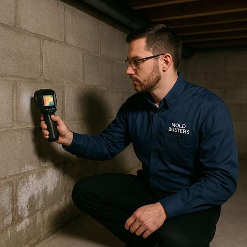 Professional basement mold inspection in Dollard-des Ormeaux home