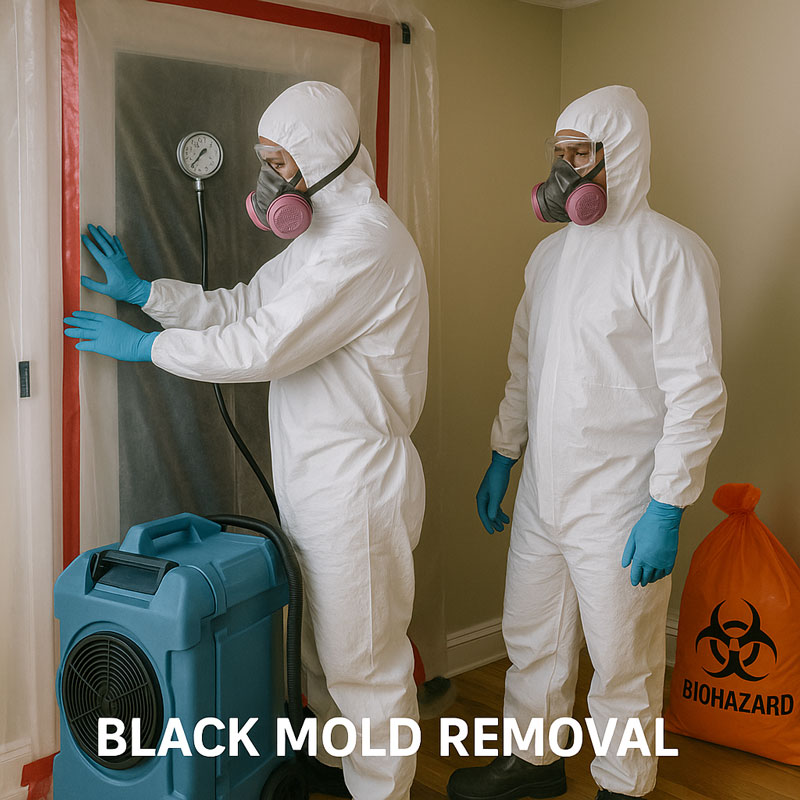 Toxic black mold elimination with advanced containment and safety protocols