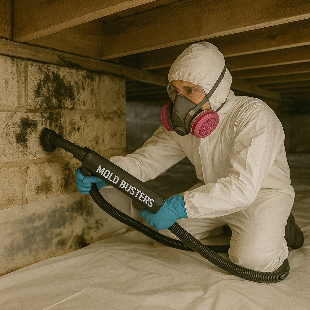 Crawlspace mold remediation in Lachine heritage property
