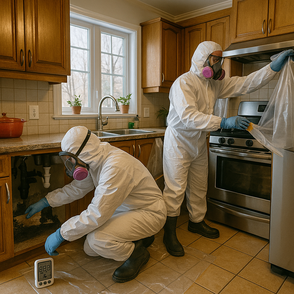 Kitchen mold removal and moisture control in Quebec home