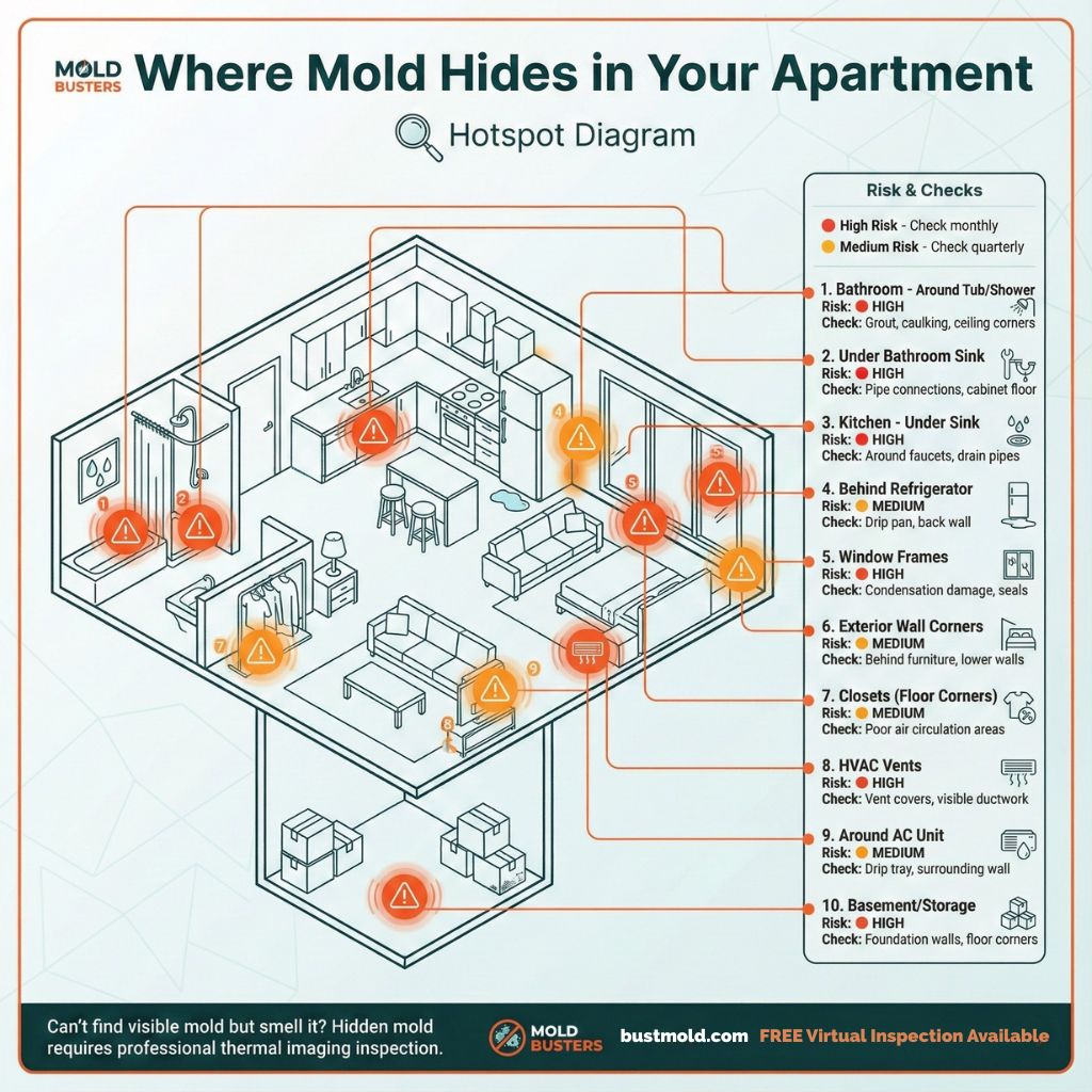 Apartment Mold Hotspots - Common locations where mold grows in apartments