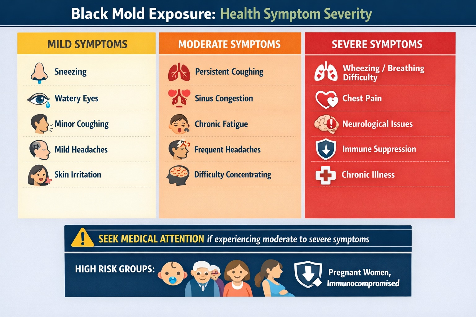 black mold health symptoms severity matrix