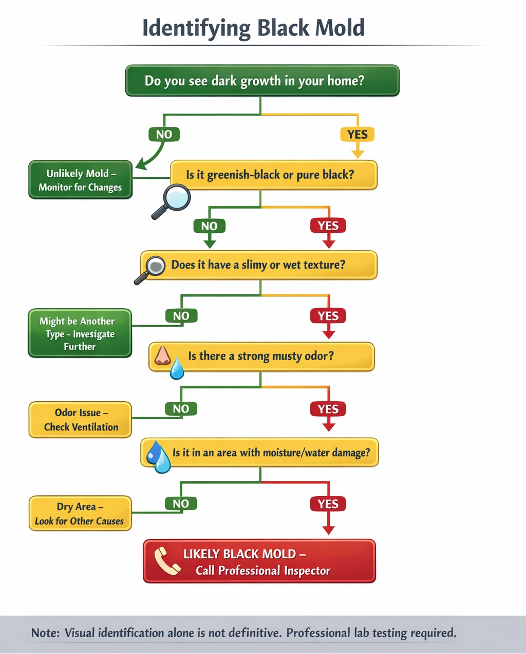 how to identify black mold flowchart