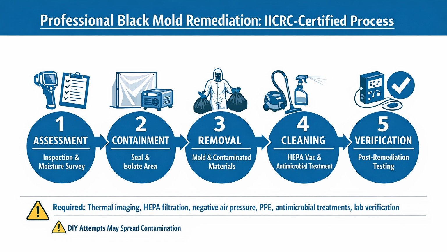 professional black mold removal equipment process