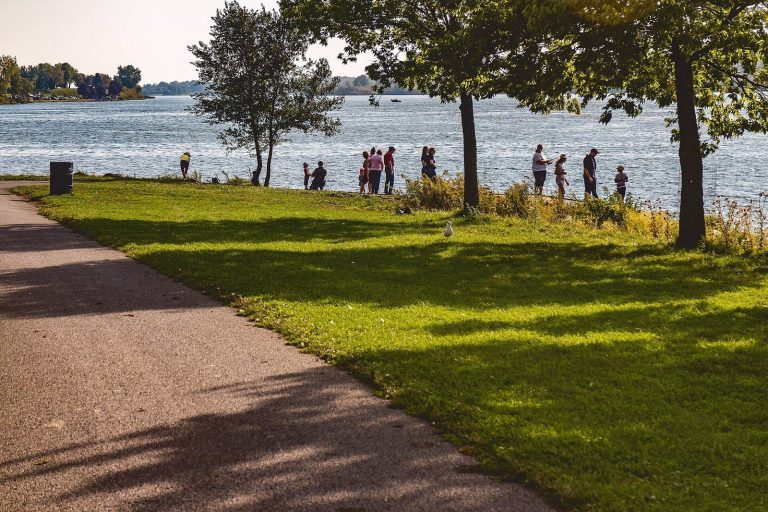 Lamoureux Park along the St. Lawrence River in Cornwall, the waterfront that drives local humidity and mold risk