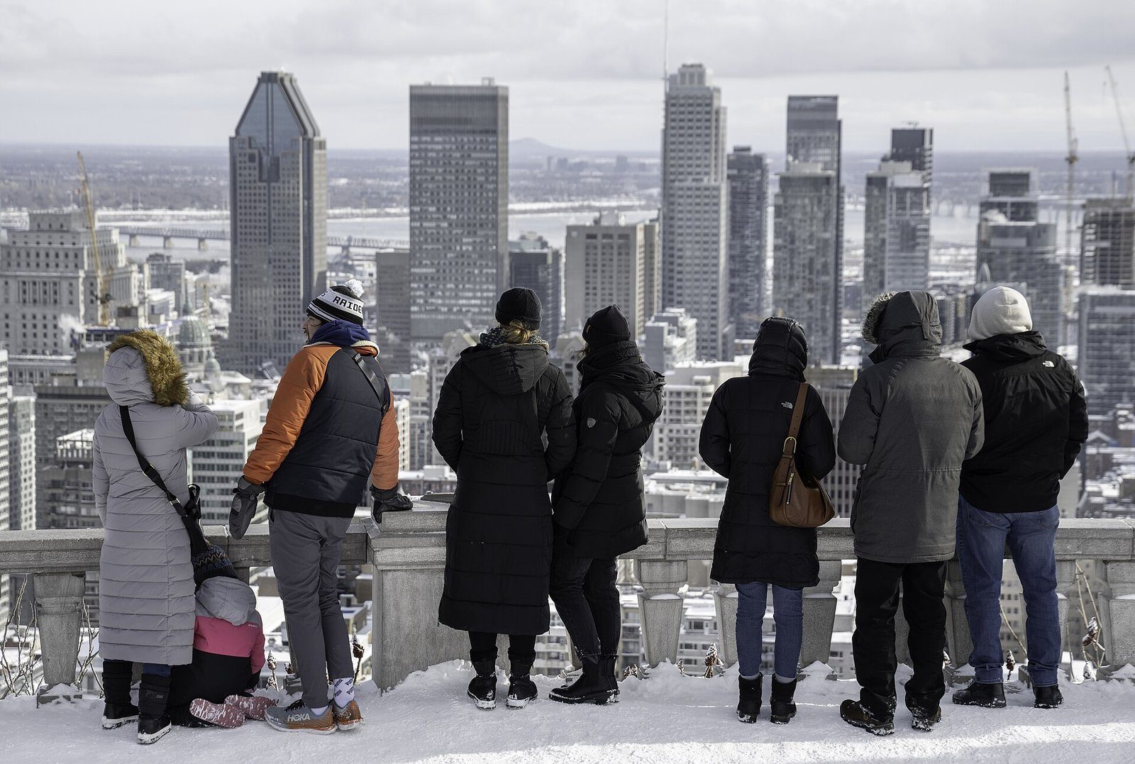 Montreal downtown skyline seen from the Mount Royal lookout, the region Mold Busters serves for mold testing