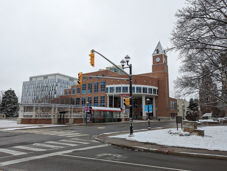 Brampton City Hall clock tower downtown, in the Peel Region service area of Mold Busters mold inspection